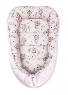 Obrázek z Oboustranné hnízdečko, Bavlna + Velvet, 55 x 75 cm, Little Balerina - růžová