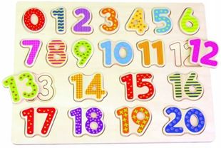 Obrázek Dřevěná edukační vkládačka, puzzle - Číslice