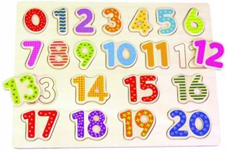 Obrázek z Dřevěná edukační vkládačka, puzzle - Číslice