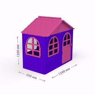 Obrázek Dětský domeček se závěsy Růžovo-fialová