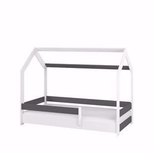 Obrázek Dětská postel Domeček 160x80 cm Bílá + Antracit