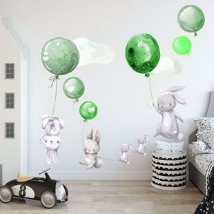 Obrázek Králíčci a balonky Zelená