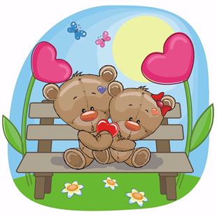 Obrázek Zamilovaní medvídci samolepka na zeď