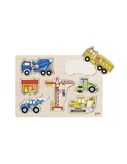 Obrázek z Dřevěné puzzle - Stavební auta