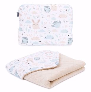 Obrázek Dětská deka s polštářem Lesík Velvet 75x100 cm Béžová - různé varianty