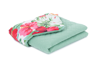 Obrázek z Dětská prošívaná deka Barevné květy Mušelín PIK 75x100 cm Zelená