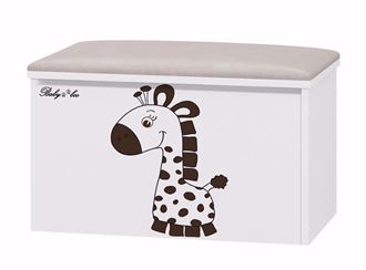 Obrázek z Truhla na hračky s podsedákem Žirafka - Bílá