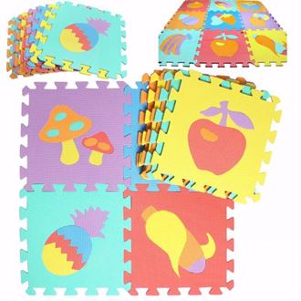 Obrázek z Dětské barevné pěnové puzzle 10 kusů Ovoce a zelenina