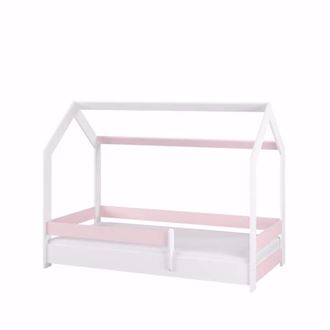 Obrázek z Dětská postel Domeček 160x80 cm Bílá + Růžová