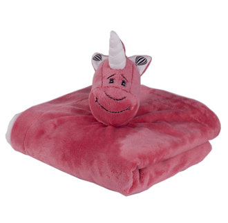 Obrázek z Dětská deka s plyšovou hračkou Jednorožec - Růžová