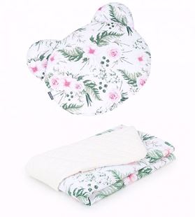 Obrázek Dětská deka s polštářem Méďy Kytičky Velvet
