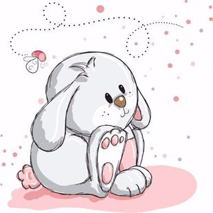 Obrázek Roztomilý králíček samolepka na zeď