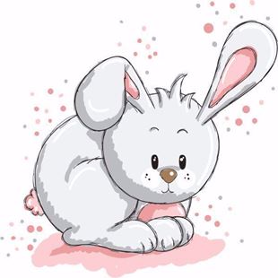 Obrázek Vyplašený králíček samolepka na zeď