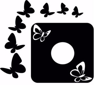 Obrázek Samolepící velurová ochrana vypínače Roj motýlků - mix barev