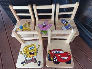 Obrázek Dětská dřevěná židlička 1ks malovaná