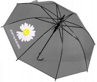 Obrázek z Dětský průhledný holový deštník Kopretina - černý,