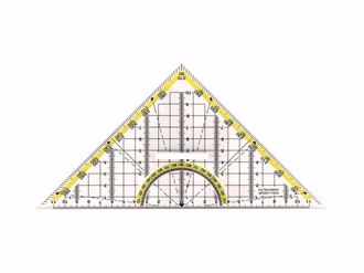 Obrázek z Pravítko trojúhelník s držadlem 45/177